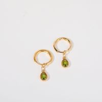 1 Pair Simple Style Water Droplets Plating Inlay Copper Zircon 18k Gold Plated Drop Earrings sku image 7