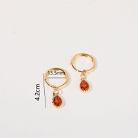 1 Pair Simple Style Water Droplets Plating Inlay Copper Zircon 18k Gold Plated Drop Earrings sku image 1