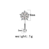 Cute Wedding Pastoral Moon Snowflake Stainless Steel Copper White Gold Plated Rhinestones Zircon Eyebrow Nails In Bulk sku image 4