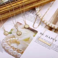Hip-hop Cool Style Round Letter Stainless Steel Copper Plating 14k Gold Plated Three Layer Necklace main image 5