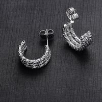 1 Pair Simple Style Classic Style C Shape Polishing Stainless Steel Ear Studs sku image 3