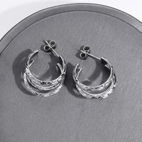 1 Pair Simple Style Classic Style C Shape Polishing Stainless Steel Ear Studs sku image 2