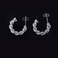 1 Pair Simple Style Classic Style C Shape Polishing Stainless Steel Ear Studs sku image 5