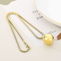 Titanium Steel 18K Gold Plated Hip-Hop Exaggerated Plating Ball Pendant Necklace main image 6