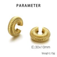 1 Paire Vêtement De Rue Couleur Unie Placage Acier Inoxydable Plaqué Or 18K Clips D'oreille main image 2