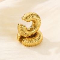 1 Pair Streetwear Solid Color Plating Stainless Steel 18K Gold Plated Ear Cuffs main image 4