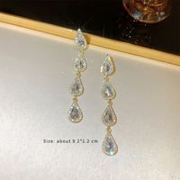 1 Pair Fashion Geometric Plating Inlay Alloy Artificial Rhinestones Artificial Pearls Zircon 14k Gold Plated Drop Earrings sku image 13