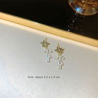 1 Pair Fashion Geometric Plating Inlay Alloy Artificial Rhinestones Artificial Pearls Zircon 14k Gold Plated Drop Earrings sku image 2