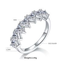 Elegant Hochzeit Klassischer Stil Einfarbig Sterling Silber Überzug Inlay Moissanit Überzogen Mit Rhodium Ringe main image 2