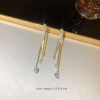 1 Pair Fashion Geometric Plating Inlay Alloy Artificial Rhinestones Artificial Pearls Zircon 14k Gold Plated Drop Earrings sku image 12