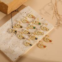 1 Pair Elegant Heart Shape Plating Inlay Copper Zircon 14k Gold Plated Ear Studs main image 9