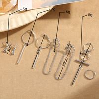 1 Piece Retro Commute Cross Solid Color Asymmetrical Plating Stainless Steel Drop Earrings main image 7