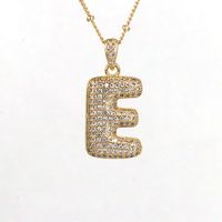Simple Style Letter Copper Plating Inlay Zircon 18k Gold Plated Pendant Necklace sku image 5