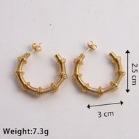 1 Pair Casual Classic Style Commute U Shape Geometric Solid Color Plating 304 Stainless Steel 18K Gold Plated Earrings main image 4
