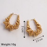 1 Pair Casual Classic Style Commute U Shape Geometric Solid Color Plating 304 Stainless Steel 18K Gold Plated Earrings main image 5
