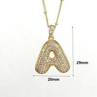Simple Style Letter Copper Plating Inlay Zircon 18k Gold Plated Pendant Necklace main image 2