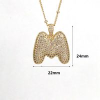 Simple Style Letter Copper Plating Inlay Zircon 18k Gold Plated Pendant Necklace main image 3