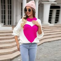Women's Sweater Long Sleeve Sweaters & Cardigans Streetwear Heart Shape main image 2