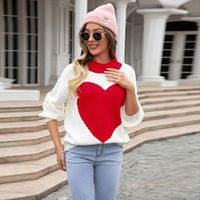 Women's Sweater Long Sleeve Sweaters & Cardigans Streetwear Heart Shape main image 4