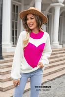 Women's Sweater Long Sleeve Sweaters & Cardigans Streetwear Heart Shape sku image 5