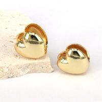 1 Paar Einfacher Stil Herzform Überzug Kupfer Vergoldet Versilbert Ohrclips sku image 1
