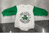 St. Patrick Cute Shamrock Cotton Baby Rompers main image 4