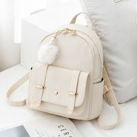 Waterproof Solid Color Casual Daily Shopping Women's Backpack sku image 1