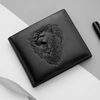 Men's Lion Pu Leather Flip Cover Coin Purse main image 2