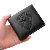 Men's Lion Pu Leather Flip Cover Coin Purse main image 3