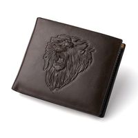 Men's Lion Pu Leather Flip Cover Coin Purse sku image 1