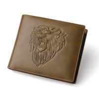 Men's Lion Pu Leather Flip Cover Coin Purse sku image 2