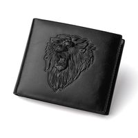 Men's Lion Pu Leather Flip Cover Coin Purse sku image 3