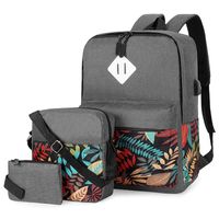 Unisex Flower Oxford Cloth Zipper Functional Backpack Laptop Backpack main image 1