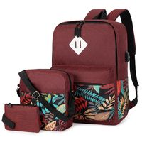 Unisex Flower Oxford Cloth Zipper Functional Backpack Laptop Backpack main image 4