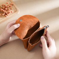 Women's Solid Color Leather Buckle Coin Purses main image 3