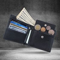 Men's Solid Color Leather Flip Cover Coin Purse main image 5