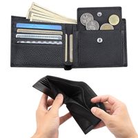 Men's Solid Color Leather Flip Cover Coin Purse main image 3