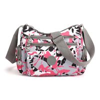 Women's Medium Nylon Printing Basic Square Zipper Shoulder Bag Crossbody Bag sku image 7