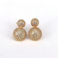 1 Pair Ig Style Simple Style Round Water Droplets Heart Shape Plating Inlay Copper Zircon 18k Gold Plated Silver Plated Ear Studs main image 9
