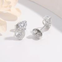 1 Pair Ig Style Elegant Cute Cat Plating Inlay Sterling Silver Zircon White Gold Plated Rhodium Plated Ear Studs main image 8