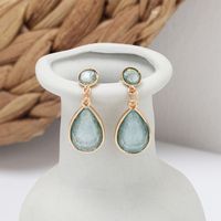 1 Pair IG Style Water Droplets Plating Inlay Alloy Acrylic Drop Earrings main image 2
