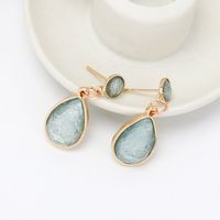 1 Pair IG Style Water Droplets Plating Inlay Alloy Acrylic Drop Earrings main image 3