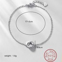 Elegant Simple Style Double Ring Sterling Silver Plating Bracelets sku image 1