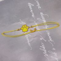 Simple Style Solid Color Footprint Glass Handmade Couple Bracelets sku image 6