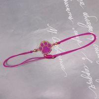 Simple Style Solid Color Footprint Glass Handmade Couple Bracelets sku image 2