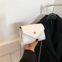 Women's Pu Leather Solid Color Basic Classic Style Square Flip Cover Shoulder Bag Crossbody Bag main image 2