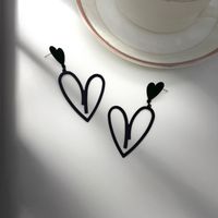 1 Pair Simple Style Heart Shape Metal Drop Earrings sku image 2