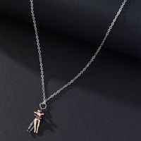 Simple Style Human Zinc Alloy Plating Couple Pendant Necklace sku image 1