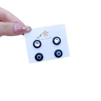 Wholesale Jewelry Simple Style Round Devil's Eye Alloy Plating Inlay Ear Studs main image 5