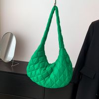 Women's Cotton Solid Color Basic Dumpling Shape Zipper Shoulder Bag Underarm Bag main image 6